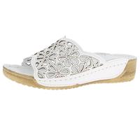 Andrea Conti Damen Pantolette, Mocasín Plano Mujer, Blanco, 36 EU