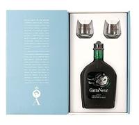 ANDREA DA PONTE GATTA REGALIZ NEGRO REGALIZ Y MENTA A BASE DE GRAPPA PROSECCO CAJA DE REGALO DE 50 CL CON DOS VASOS