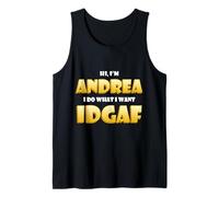 Andrea Joke Idgaf Meme Funny Halloween Costume For Andreas Camiseta sin Mangas