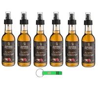 ANDREA MILANO Campania IGP Melannurca Vinagre de sidra de manzana Vinagre Aceto di Melannurca Campana IGP Spray Botella de cristal 6 x 250 ml + llavero Beni Culinari