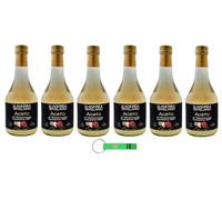 ANDREA MILANO Campania IGP Melannurca Vinagre de sidra de manzana Vinagre Aceto di Melannurca Campana IGP Botella de cristal 6 x 500 ml + llavero Beni Culinari