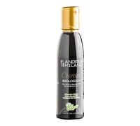 Andrea Milano, Crema negra ecológica con vinagre balsámico de Módena, crema ideal para acompañar verduras crudas y carnes rojas, 3,50% de acidez, fabricada en Italia, envase de PET de 150 ml