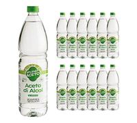 Andrea Milano, Splendi Aceto, vinagre de alcohol 100% natural, acidez 6%, solución versátil para cualquier uso, multiusos, ideal para la limpieza de toda la casa, 12 botellas de PET de 1 l