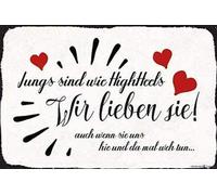 Andreaoy Letrero de metal retro de hojalata con texto en inglés «Jungs are Wie High Heels» de aspecto vintage personalizado para decoración de pared, aspecto retro, letrero decorativo de metal para el