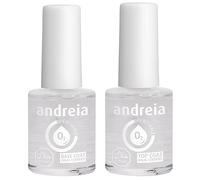 Andreia Esmalte de Uñas Halal Transpirable Base & Top Coat - Permeable al Agua, Secado al Aire, Acabado Brillante - Certificado Halal, Vegano y Libre de Crueldad - Transparente 2x10,5 ml