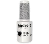 Andreia Pintauñas Semipermanentes - Esmalte Semipermanente Profesional para Uñas de Gel - Manicura con Brillo Intenso que Dura Hasta 4 Semanas - Color 277 Brillo Plateado - Gris - 10,5 ml