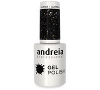 Andreia Pintauñas Semipermanentes - Esmalte Semipermanente Profesional para Uñas de Gel - Manicura con Brillo Intenso que Dura Hasta 4 Semanas - Color 244 Brillo Negro - Noche - 10,5 ml