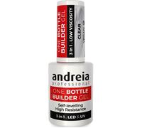Andreia Professional Gel Constructor para Uñas - Triphasico 3 en 1 de Baja Viscosidad - Gel Constructor LED & UV en Botella - Extensión Autonivelante de Alta Resistencia - Color Blanco Suave 14ml