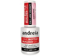 Andreia Professional Gel Constructor para Uñas - Triphasico 3 en 1 de Baja Viscosidad - Gel Constructor LED & UV en Botella - Extensión Autonivelante de Alta Resistencia - Color Rosa Suave 14ml