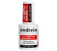 Andreia Professional Gel Constructor para Uñas - Triphasico 3 en 1 de Baja Viscosidad - Gel Constructor LED & UV en Botella - Extensión Autonivelante de Alta Resistencia - Color Blanco Suave 14ml