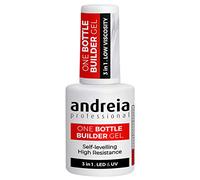 Andreia Professional Gel Constructor para Uñas - Triphasico 3 en 1 de Baja Viscosidad - Gel Constructor LED & UV en Botella - Extensión Autonivelante de Alta Resistencia - Color Transparente 14ml