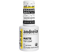 Andreia Professional Gel Polish Top Coat Semipermanente Mate Cáscara de Huevo, Laca de Uñas Profesional Autonivelante | Esmalte Uñas Secado con Lampara UV y LED - 10.5 ml