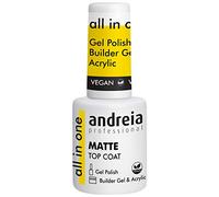 Andreia Professional Gel Polish Top Coat Semipermanente Mate, Laca de Uñas Profesional con Textura Fina y Autonivelante | Esmalte Uñas Secado Rapido con Lampara UV y LED - 10.5 ml