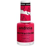 Andreia Professional NutriColor - Esmalte de Uñas Vegano con Nutrientes 100% Natural | Laca de Uñas Transpirable y Amigable con Uñas - Color NC31 Cherry Pink - 10,5ml