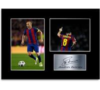 Andres Iniesta España Barcelona Football Player A4 - Soporte para foto con autógrafo firmado