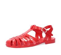 Andrés Machado AM188 - Cangrejeras de PVC con Hebilla - Sandalias de Playa y Río Mujer y Hombre - Chanclas de verano - Color Rojo, EU 35
