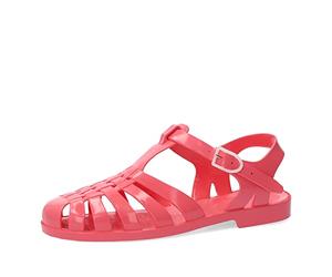 Andrés Machado AM188 - Cangrejeras de PVC con Hebilla - Sandalias de Playa y Río Mujer y Hombre - Chanclas de verano - Color Cereza, EU 35