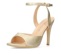 Andrés Machado - AM5740 - Sandalias de Verano con Tacón Alto para Mujer - Diseño en U - Destalonadas con Hebilla - Soft Color Oro, Talla EU 43