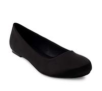 Andrés Machado - Bailarinas Clásicas para Mujer - AM539 - Zapatos de Punta Redondeada - Amplia Selección de Colores y Materiales - Satén Negro, Talla EU 42