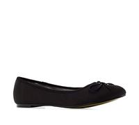Andrés Machado - Clásicas Bailarinas de Mujer con Mini Tacón y Lazo Decorativo - TG104 - Flats para Mujer - Zapatos Muy Cómodos - Raso Negro, Talla EU 44