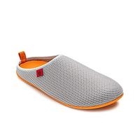 Andrés Machado - Zapatillas de estar por casa para hombre y mujer de verano - DYNAMIC-R- Slippers - Unisex Adulto - Suela de goma vulcanizada flexible y antideslizante - Gris y Naranja, Talla EU 46