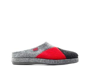 Andrés Machado - Zapatillas de estar por casa para hombre y mujer - Pantuflas AM001- Slippers - Para Unisex Adulto - Suela de goma vulcanizada resistentes y antideslizante. Talla 39 EU rojo y gris