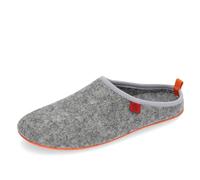 Andrés Machado - Zapatillas unisex para hombre y mujer, para verano e invierno - Dynamic - de lana y fieltro - Suela de goma antideslizante y plantilla extraíble, Gris/Naranja, talla 39 EU