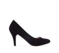 Andrés Machado - Zapatos de Tacón para Mujer - Tacón Fino - AM422 - Tallas pequeñas, Medianas y Grandes - Estilo Retro - Punta Redonda - Talla pequeño - Peach Negro - Talla EU 36