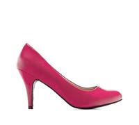 Andrés Machado - Zapatos de Tacón para Mujer - Tacón Fino - AM422 - Tallas pequeñas, Medianas y Grandes - Estilo Retro - Talla pequeño - Tejido Simil Piel Fucsia - Talla EU 44