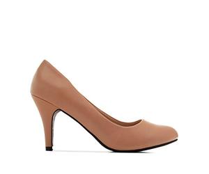 Andrés Machado - Zapatos de Tacón para Mujer - Tacón Fino - AM422 - Tallas pequeñas, Medianas y Grandes - Estilo Retro - Talla pequeño - Tejido Simil piel Nude - Talla EU 36