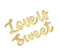 ANDRESLAD 1 Juego de Letreros de Madera Love Is Sweet en Color Dorado, Letras Grandes para Decoración de Bodas, Centros de Mesa Rústicos para Aniversario, Despedidas de Soltera y San