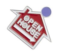 ANDRESLAD 1 Pc broche alfiler de cuello trinquete cuerpo mercadería el acontecimiento alfileres señal de venta de casa insignia de agente inmobiliario insignia comercial aleación