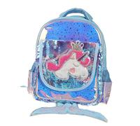 ANDRESLAD 1 Pc Mochila de Sirena Mensajero Mochila Princesa Mochilas para portátiles cartuchera School Backpack motxilla Escolar Mochila de Dibujos Animados Mochila Sirena Nylon Blue