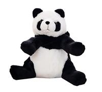 ANDRESLAD 1 Pc Mochila Panda Relleno Bolsa de Peluche de Animales Mochila de Peluche de Animales Juguete Almohada Panda Linda Mochila Felpa ponderada Bolsa de Black