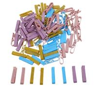 ANDRESLAD 100 Clips para Bolsas de Basura de Plástico Antideslizantes, Abrazaderas para Contenedores de Cocina, Paquete de 100 Unidades en Colores Azul, Rosa, Morado y Amarillo, Uso