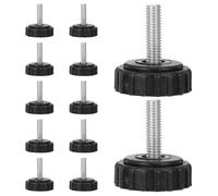 ANDRESLAD 12 Patas Ajustables para Muebles Tornillo M6 Almohadillas Antideslizantes de Goma Niveladores Regulables para Mesas Sillas y Sofás Protectores de Suelo Resistentes y Duraderos