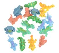 ANDRESLAD 18 Figuras Miniatura de Resina de Lagartos y Ranas Decoración DIY para Jardín de Hadas Macetas y Escritorio Set de 18 Piezas Dragón Barbudo Gecko Naranja Camaleón y Rana