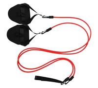 ANDRESLAD 2 Cinturones de Resistencia para Entrenamiento de Natación 30 LB Bandas Elásticas de Alta Elasticidad 32 M Equipo para Fuerza Muscular con Palas de Mano Rojas Uso en Tierra y
