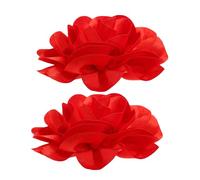 ANDRESLAD 2 piezas Broche Grande Flor de Tela Satinada Hecho Mano Alfiler Floral Oversize para Mujer Accesorio Elegante para Fiesta y Boda Color Rojo