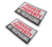 ANDRESLAD 2 Piezas Letrero de Advertencia Metálico Señal de No Entrada para Propiedad Privada Placa de Precaución y Seguridad Aviso Claro contra Intrusos para Exteriores