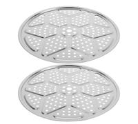 ANDRESLAD 2 Piezas para Vaporera de Acero Inoxidable Bandejas Redondas Perforadas Resistentes y Estables Compatible para Cocinar y Enfriar Alimentos Cocina