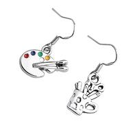 ANDRESLAD 2 Piezas pendientes de bloc de dibujo mordaz hélice accesorios collar semental escobilla rozalen joyeri pendientes de pintor artista pendientes de pincel de pintor aleación (zinc