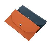 ANDRESLAD 2 Sobres para Dinero PU Piel Sintética Delgada Mini Cartera Tipo Presupuesto Bolso Reutilizable Marrón y Verde Organizador Compacto para Billetes y Adecuado para Gestión