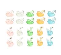 ANDRESLAD 20 Minifiguras De Cisne Que Brillan En La Oscuridad Adornos para Manualidades Adornos De Resina Figuras De Animales De Resina Pequeñas Cosas