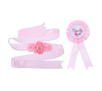 ANDRESLAD 2piezas Sash y Corsage Para Papá y Punto Juego De Cinturón y Pin Para Fiesta Revelación De Género Decoración Rosa Para Embarazadas