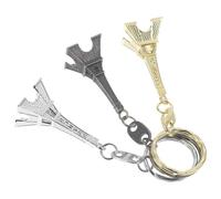 ANDRESLAD 3 piezas Llavero Torre Eiffel Colgante Decorativo de Aleación de Zinc Resistente Dorado Plateado y Bronce para Llaves y Accesorios de Moda