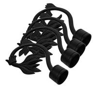 ANDRESLAD 4 Piezas Extremos Decorativos para Barra de Cortina Romanas de Abs Diseño Elegante Fácil Instalación Color Negro Accesorios para Salón y Dormitorio Estilo Aleatorio