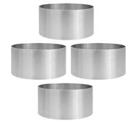 ANDRESLAD 4 piezas Moldes Redondos de Acero Inoxidable para Decoración y Horneado de Pasteles y Mousse Moldes para Bizcocho y Postres Herramientas de Cocina Multifuncionales