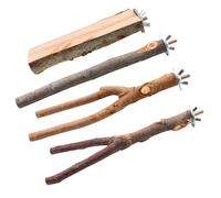 ANDRESLAD 4 Piezas Perchas para Jaulas de Pájaros Soporte de Madera Natural para Loros Pequeños Accesorio Resistente para Periquitos y Agapornis para Trepar y Descansar