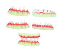 ANDRESLAD 5 Piezas Dientes Halloween Luminosos Prótesis Artificiales Zombie para Fiesta Disfraz Cosplay Decoración Terrorífica para Noche de Brujas